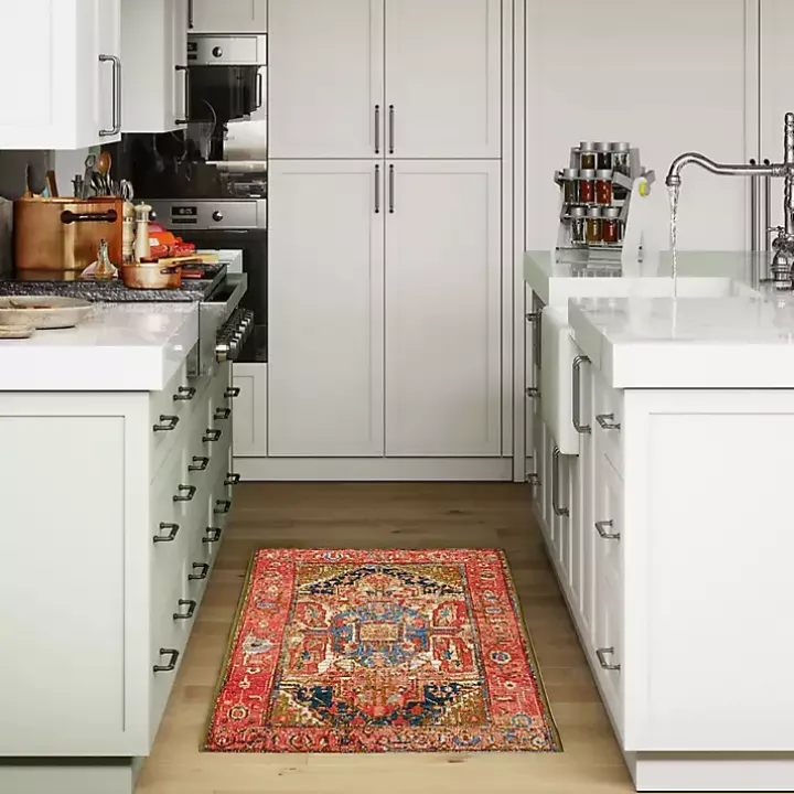 Red Diamond Medallion Indoor/Outdoor Rug, 3x4