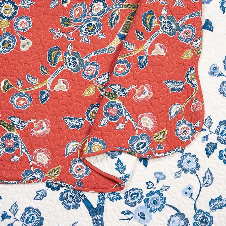 Red Floral Dreams 3-pc. King Quilt Set