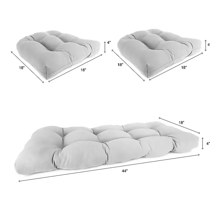 Red French Edge 3-pc. Outdoor Wicker Cushion Set