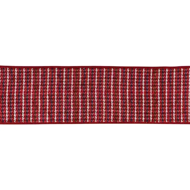Red Houndstooth 10 yard Christmas Ribbon