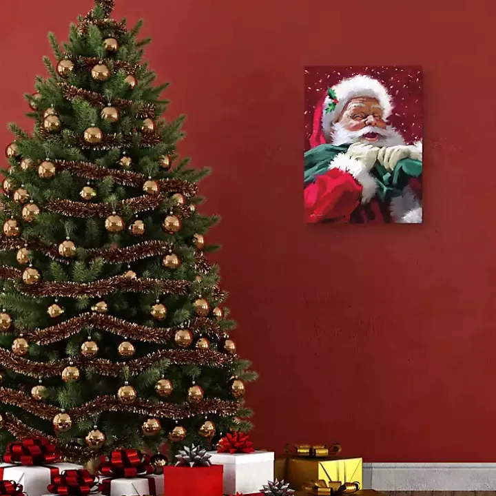 Red Jolly Santa Canvas Art Print