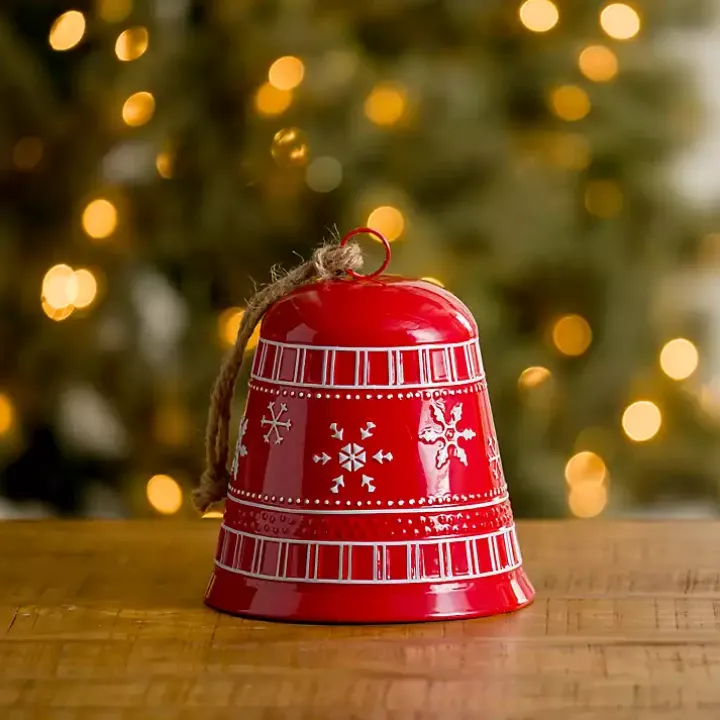 Red Metal Fair Isle Bell, 9 in.