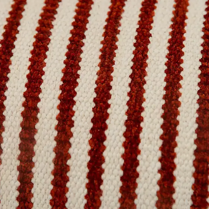 Red Offset Colorblock Stripe Throw Pillow