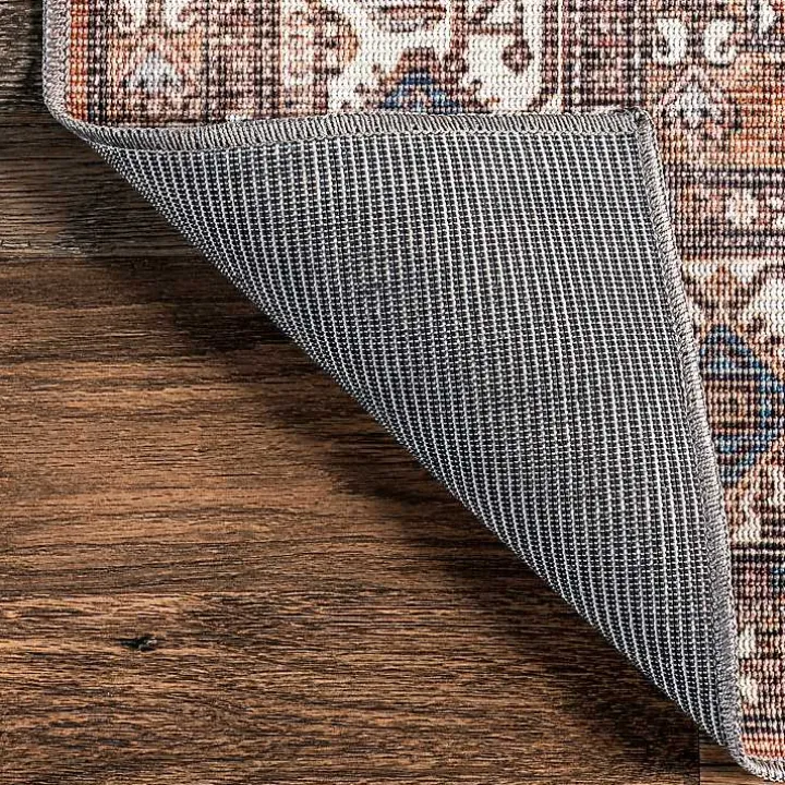 Red Persian Medallion Washable Area Rug, 3x5