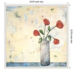 Red Picked Flowers Framed Canvas Art Print