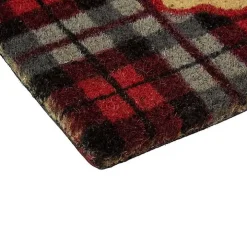 Red Plaid Merry Christmas Doormat