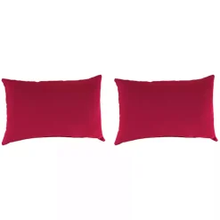 Red Pompei Outdoor Lumbar Pillows, Set of 2