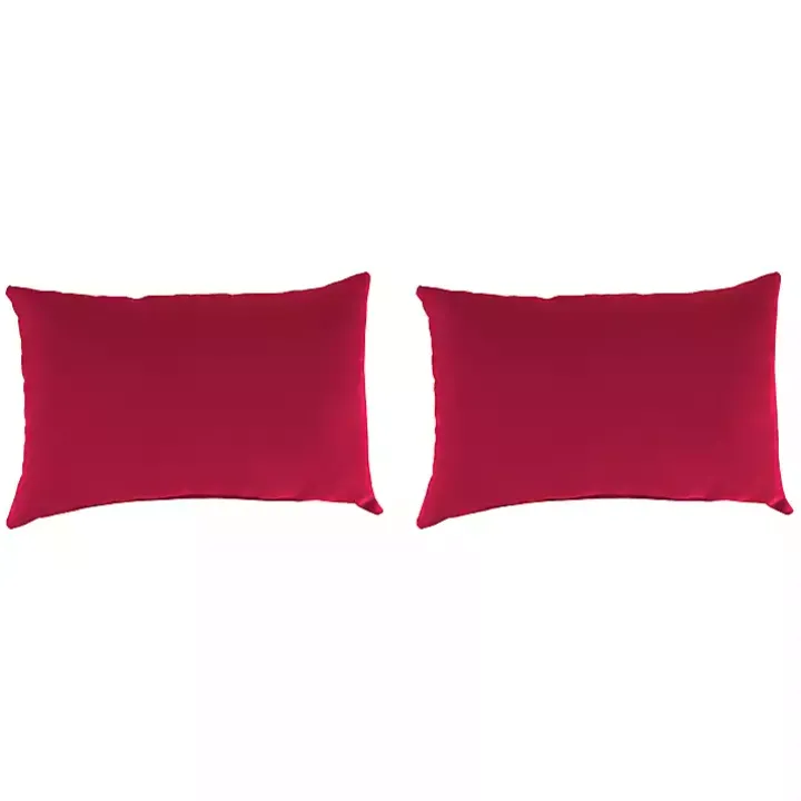 Red Pompei Outdoor Lumbar Pillows, Set of 2