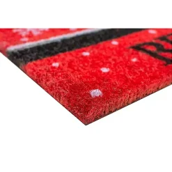 Red Santa Belt Believe Coir and Vinyl Doormat