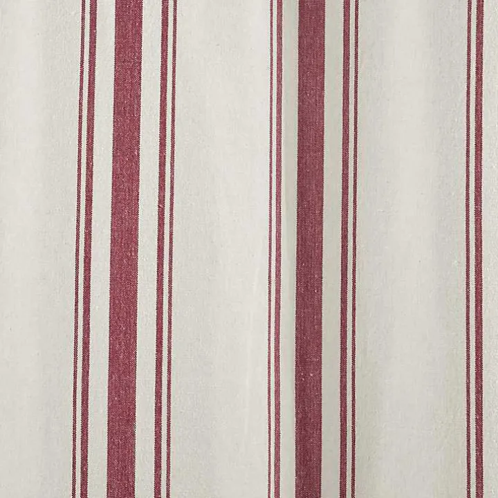 Red Stripe Farmhouse Curtain Panel Set, 95 in.