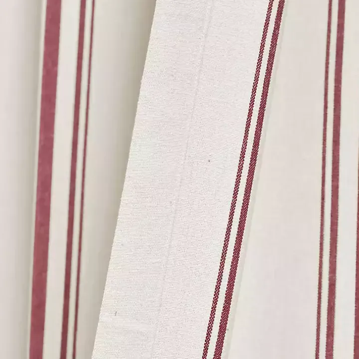Red Stripe Farmhouse Curtain Panel Set, 95 in.