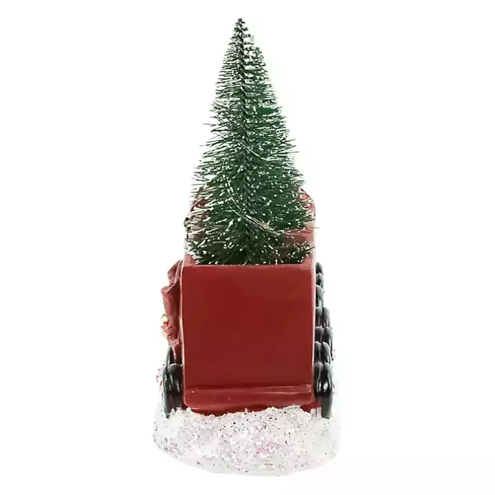 Red Train Decoration with LED Trees