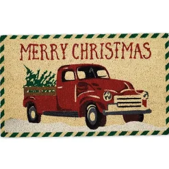 Red Truck Merry Christmas Tree Doormat