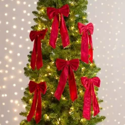 Red Velvet Bow 6-pc. Ornament Set, 12 in.