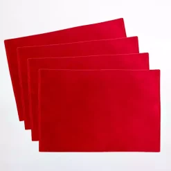 Red Velvet Christmas Placemats, Set of 4