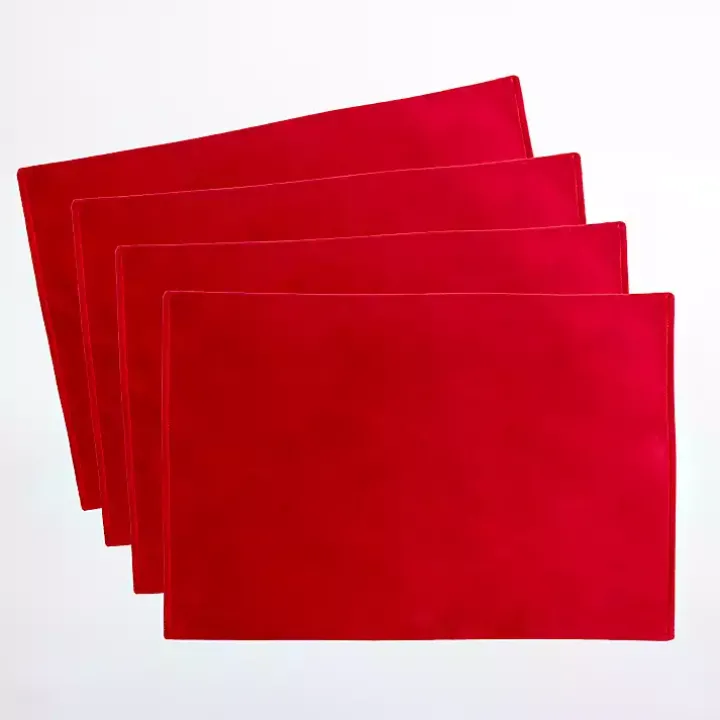 Red Velvet Christmas Placemats, Set of 4