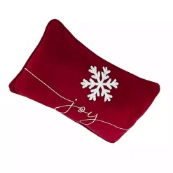 Red Velvet Joy Snowflake Lumbar Pillow