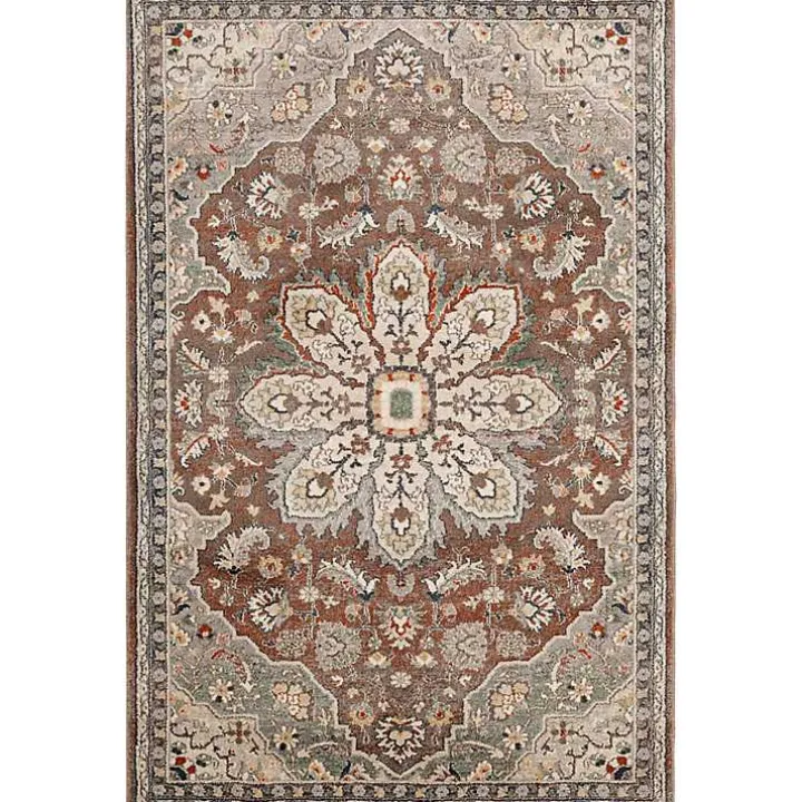 Red Vintage Medallion Leia Area Rug, 5x7
