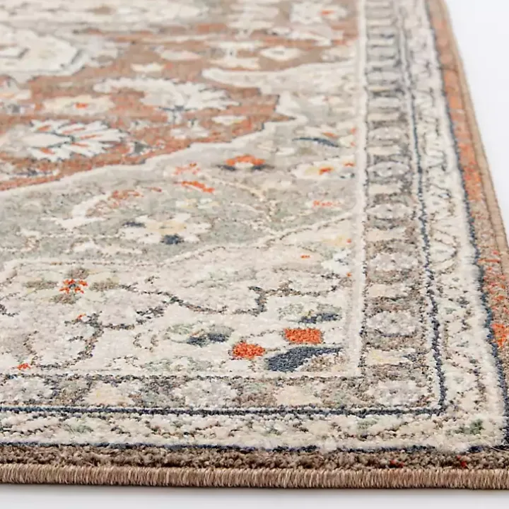 Red Vintage Medallion Leia Area Rug, 5x7