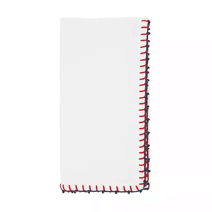 Red Whipstitch Napkins, Set of 4