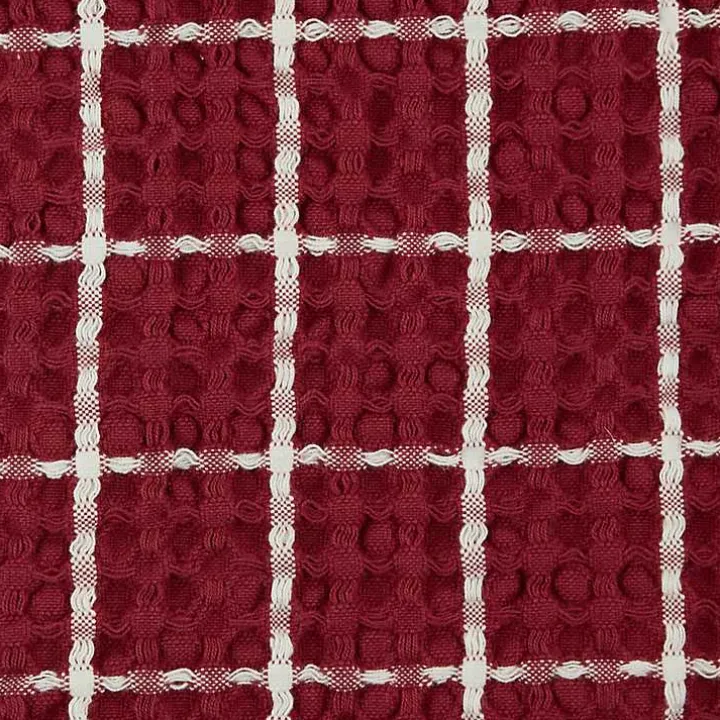 Red Windowpane Oversized Dish Towels, Set of 2