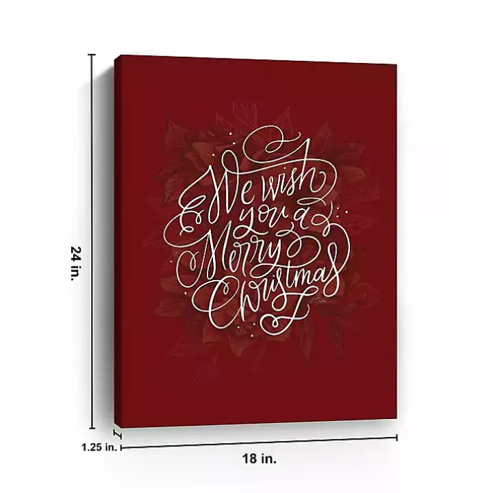 Red Wish Merry Christmas Wall Plaque