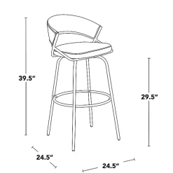 Remy Black & Gold Swivel Bar Stools, Set of 2