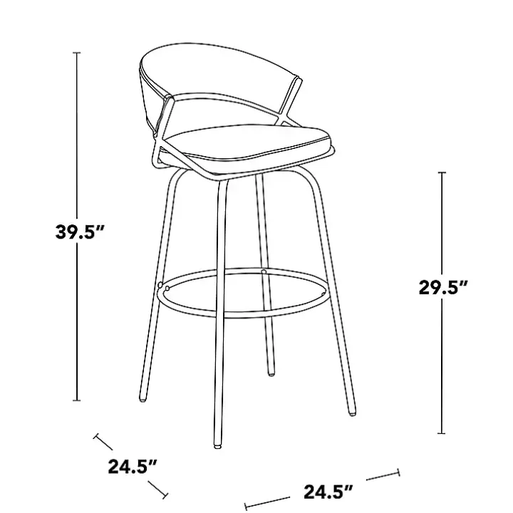 Remy Black & Gold Swivel Bar Stools, Set of 2