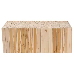 Repurposed Wood Logs Rectangle Coffee Table