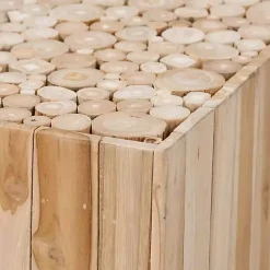 Repurposed Wood Logs Rectangle Coffee Table