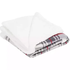 Ribbon Plaid Print Throw