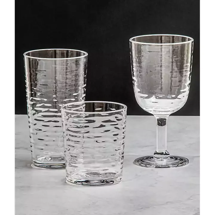 Ripple Clear Shatterproof Goblet Glasses, Set of 6