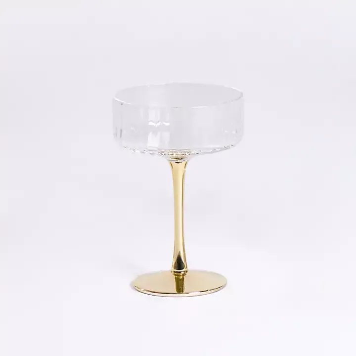 Ripple Gold Base Coupe Wine Glass