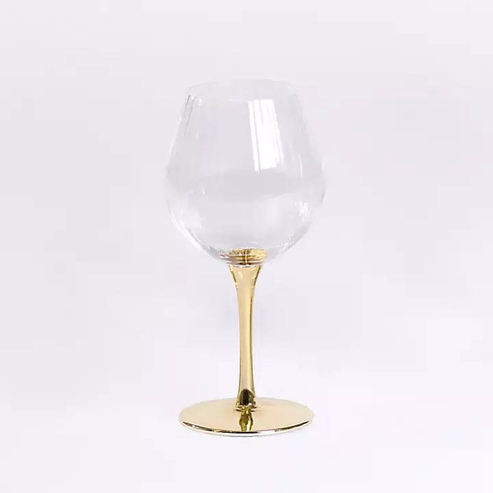 Ripple Gold Base Goblet Wine Glass