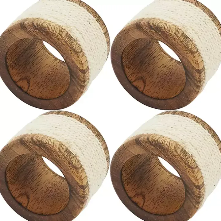 Rope Wrapped 4-pc. Napkin Ring Set