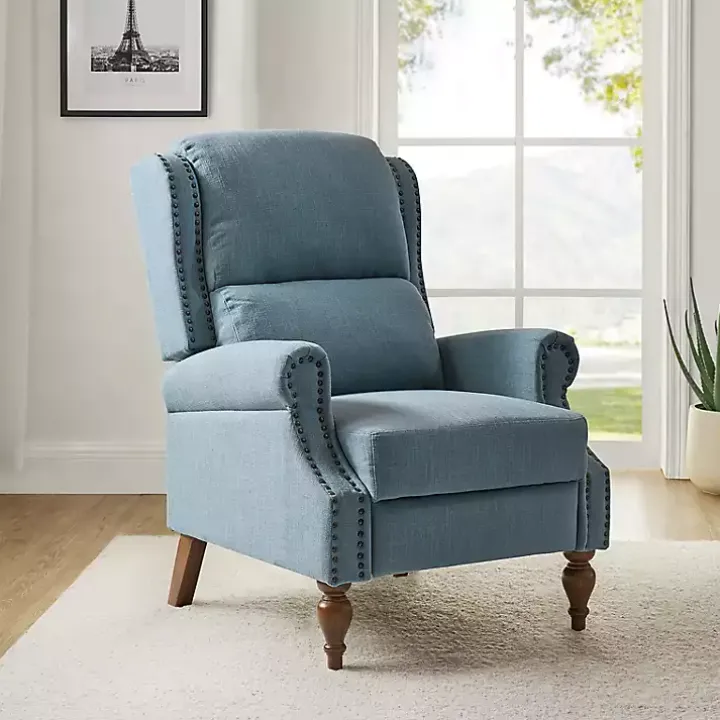 Rosalie Blue Upholstered Manual Recliner