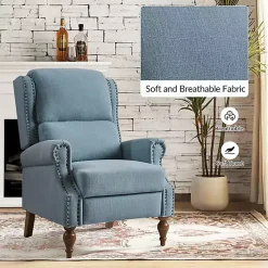 Rosalie Blue Upholstered Manual Recliner