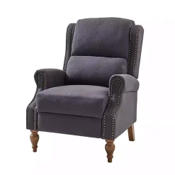Rosalie Charcoal Upholstered Manual Recliner