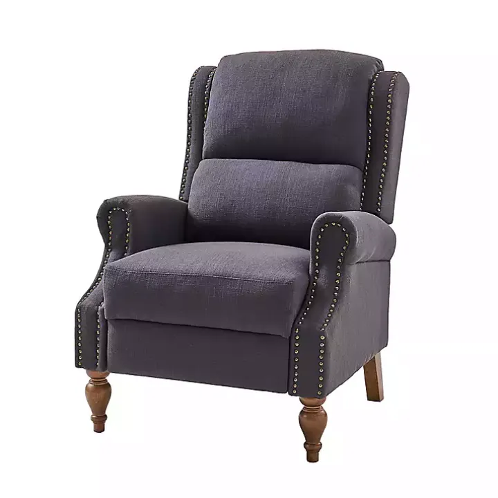 Rosalie Charcoal Upholstered Manual Recliner