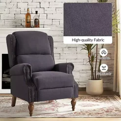 Rosalie Charcoal Upholstered Manual Recliner