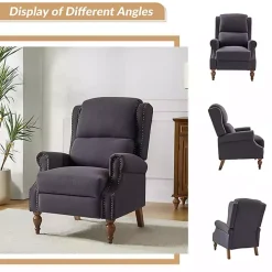 Rosalie Charcoal Upholstered Manual Recliner