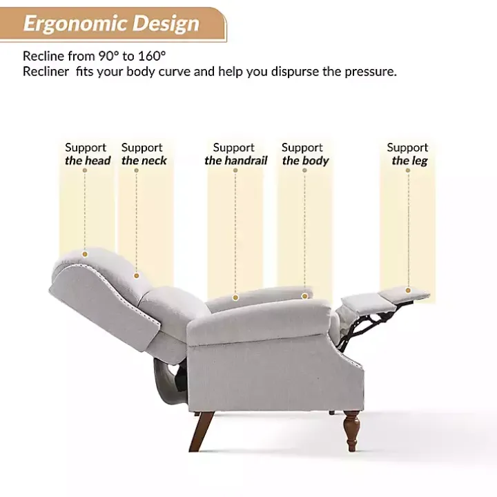 Rosalie Oatmeal Upholstered Manual Recliner