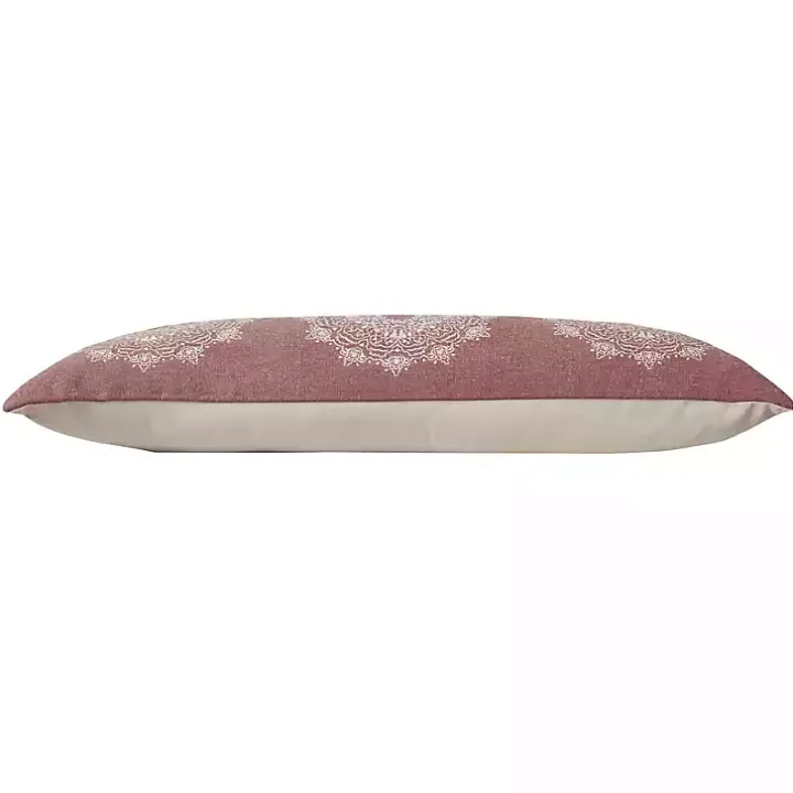 Rose Bohemian Medallion Lumbar Pillow