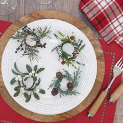Rosemary Pinecone Wreath Napkin Rings, Set of 4