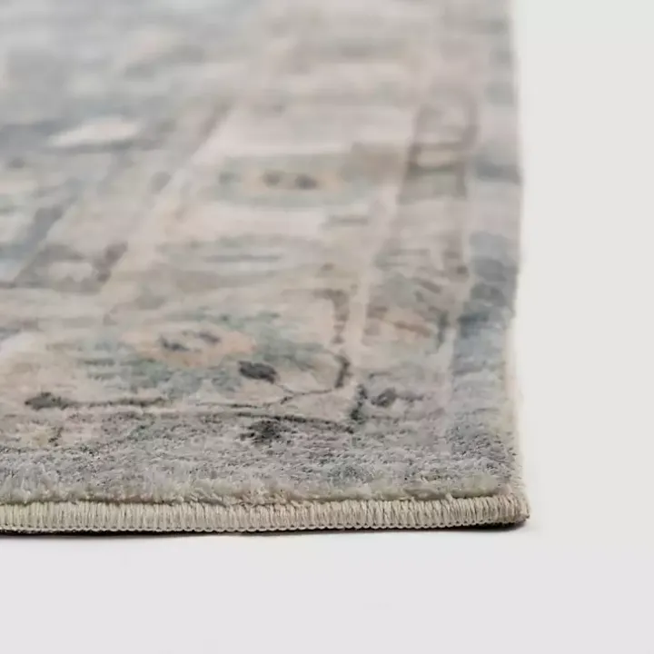 Rosette Dusty Aqua Area Rug, 5x7