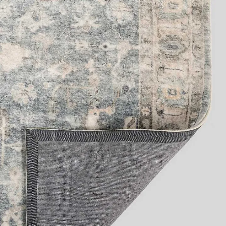 Rosette Dusty Aqua Area Rug, 5x7