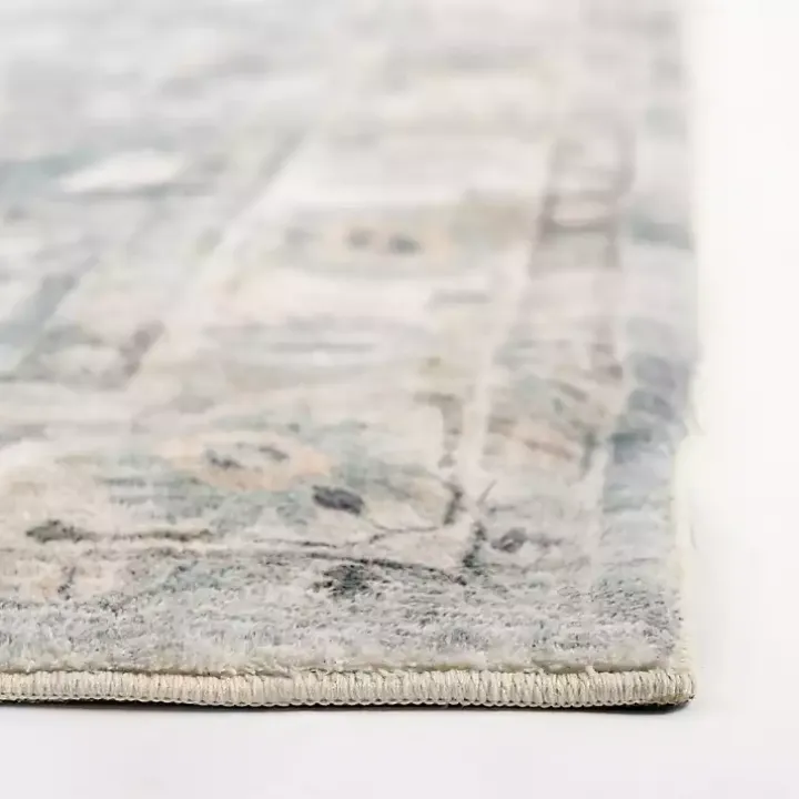 Rosette Dusty Aqua Area Rug, 7x9