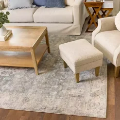 Rosette Dusty Aqua Area Rug, 7x9