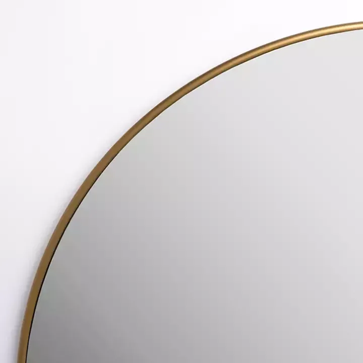 Round Antique Brass Nouveau Wall Mirror