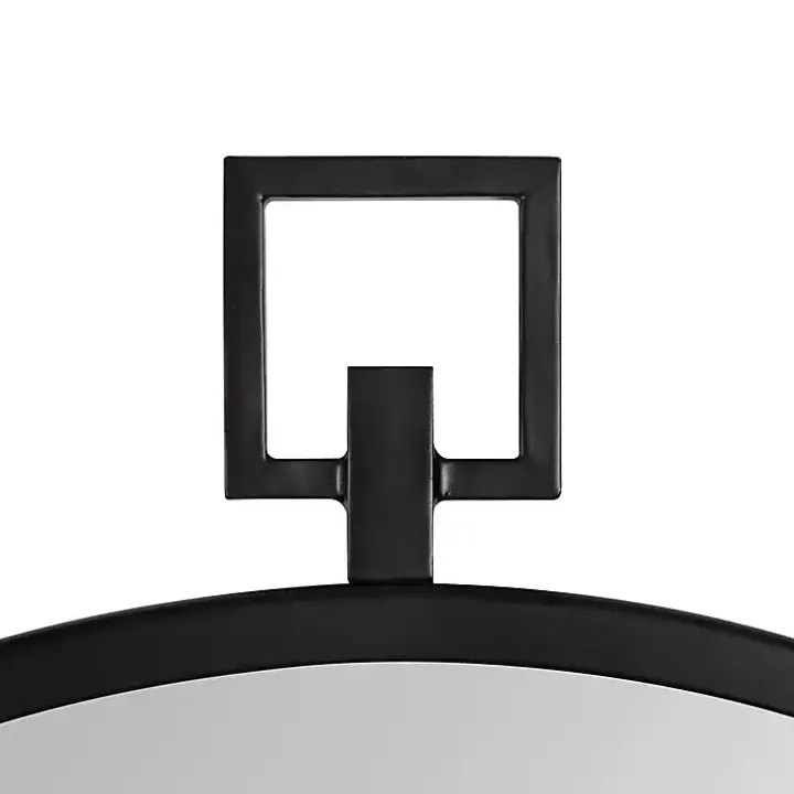 Round Black Tabb Metal Wall Mirror